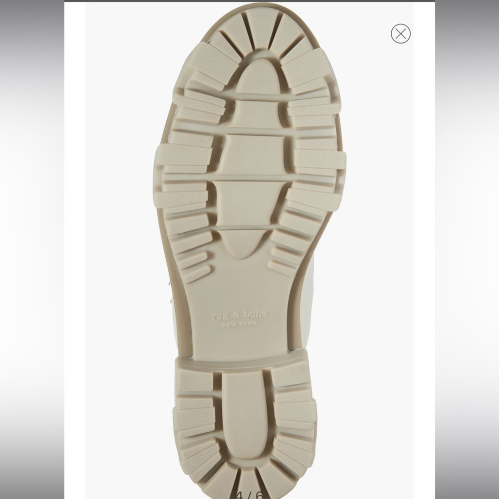 Rag & Bone Shiloh Hiking Booties Boots 9 39 NWT Lace up Cream Leather Box Lug - Picture 10 of 15
